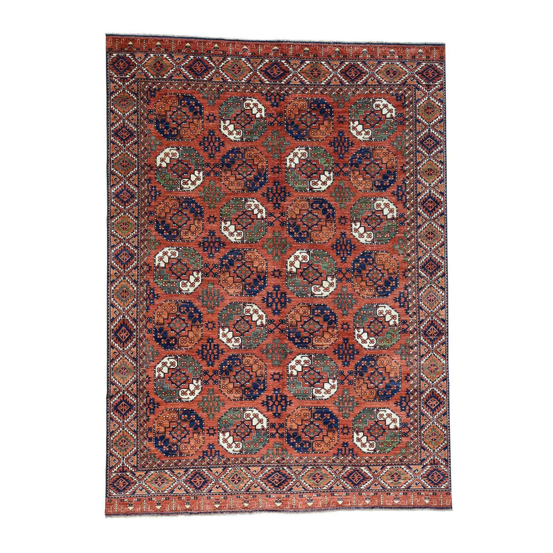 Traditional Wool Hand-Knotted Area Rug 9'10